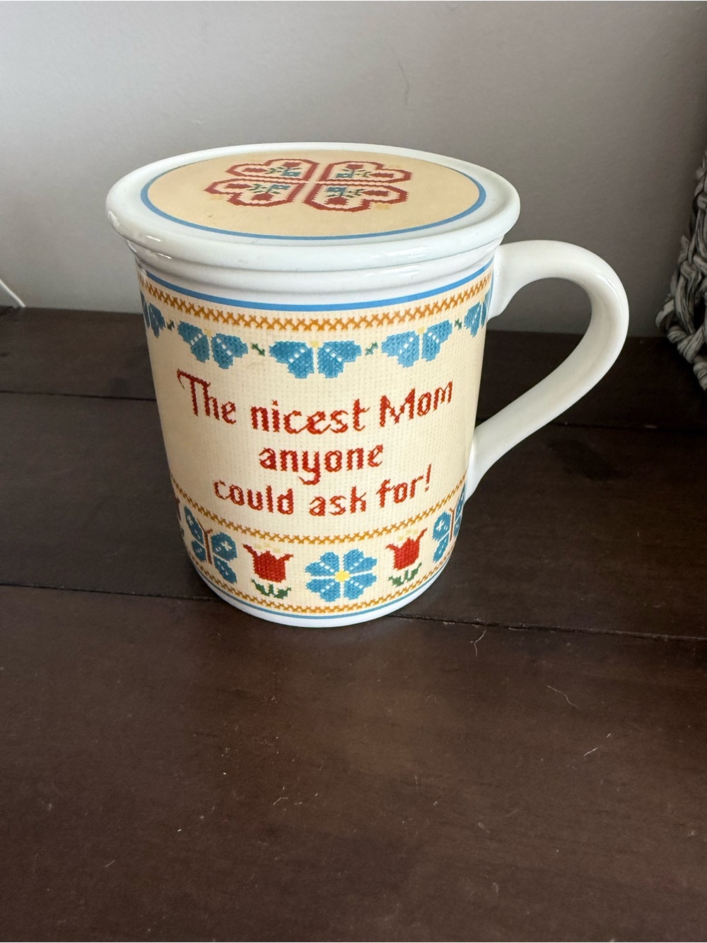 Vintage Hallmark Mug Mates Nicest Mom Ceramic Mug With Lid Made in Japan